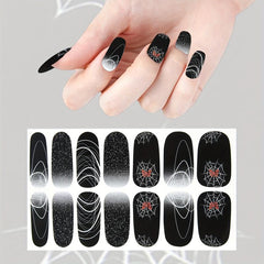 Halloween Nail Wraps Art Stickers Ghost Bat Spider Web Pattern