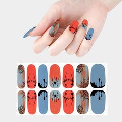 Halloween Nail Wraps Art Stickers Ghost Bat Spider Web Pattern