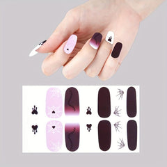 Halloween Nail Wraps Art Stickers Ghost Bat Spider Web Pattern