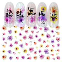 Flowers 3D Nail Stickers Self Adhesive Nail Decals for Manicure