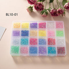AB & Clear Round Flat Back Resin Rhinestones for DIY Crafts