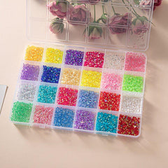 AB & Clear Round Flat Back Resin Rhinestones for DIY Crafts