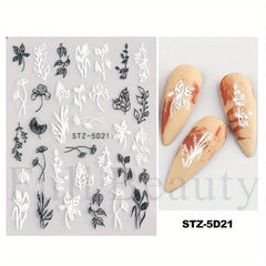 Gradient Butterfly Nail Stickers Self Adhesive Decals