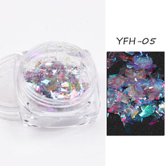 Aurora Mermaid Nail Sequin Glitter Flake Broken Glass