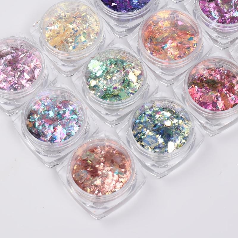 Aurora Mermaid Nail Sequin Glitter Flake Broken Glass