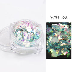 Aurora Mermaid Nail Sequin Glitter Flake Broken Glass