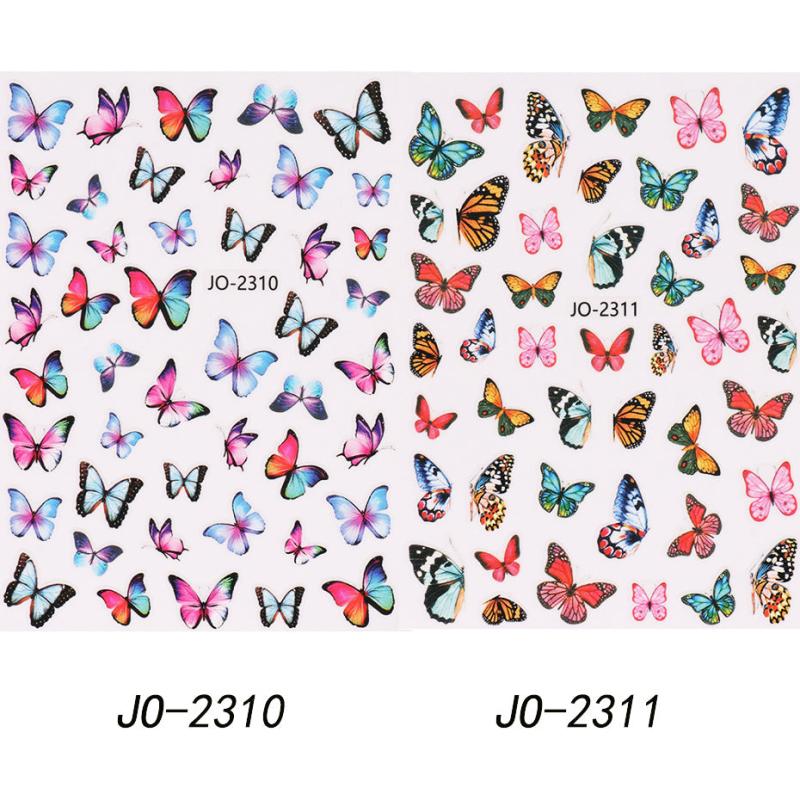 Butterfly Nail Art Decals Natural False Acrylic Nails Art Supplies