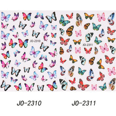 Butterfly Nail Art Decals Natural False Acrylic Nails Art Supplies