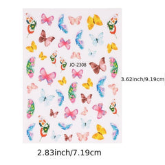 Butterfly Nail Art Decals Natural False Acrylic Nails Art Supplies