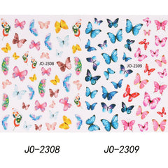 Butterfly Nail Art Decals Natural False Acrylic Nails Art Supplies