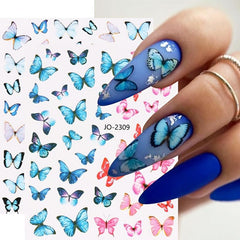 Butterfly Nail Art Decals Natural False Acrylic Nails Art Supplies