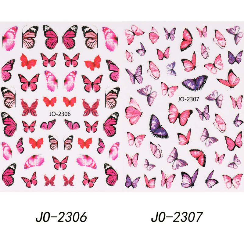 Butterfly Nail Art Decals Natural False Acrylic Nails Art Supplies
