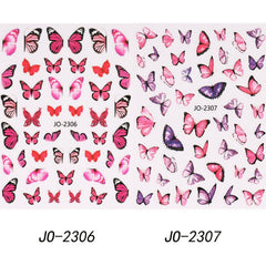 Butterfly Nail Art Decals Natural False Acrylic Nails Art Supplies