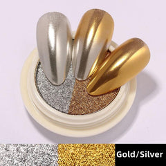 Magic Mirror Powder Silver Rose Mix Laser Nail Art