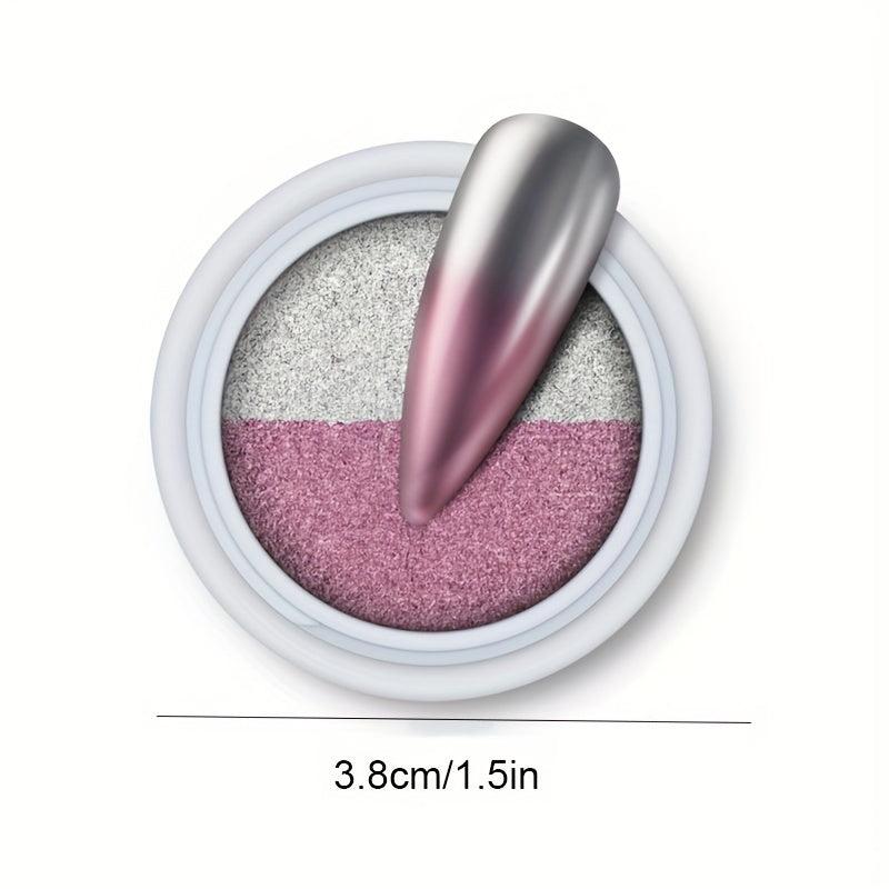 Magic Mirror Powder Silver Rose Mix Laser Nail Art