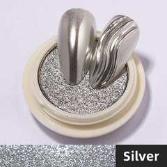 Magic Mirror Powder Silver Rose Mix Laser Nail Art
