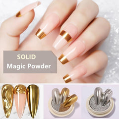 Magic Mirror Powder Silver Rose Mix Laser Nail Art