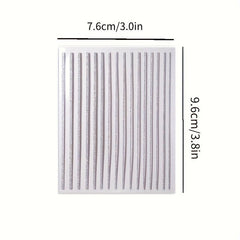 French 3D Nail Decals Stripes Silvery Glitter Stickers