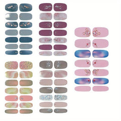 5 Sheets Full Wrap Nail Polish Stickers Self Adhesive Nail Decal Strips