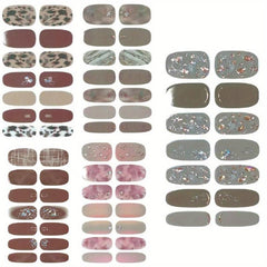 5 Sheets Full Wrap Nail Polish Stickers Self Adhesive Nail Decal Strips