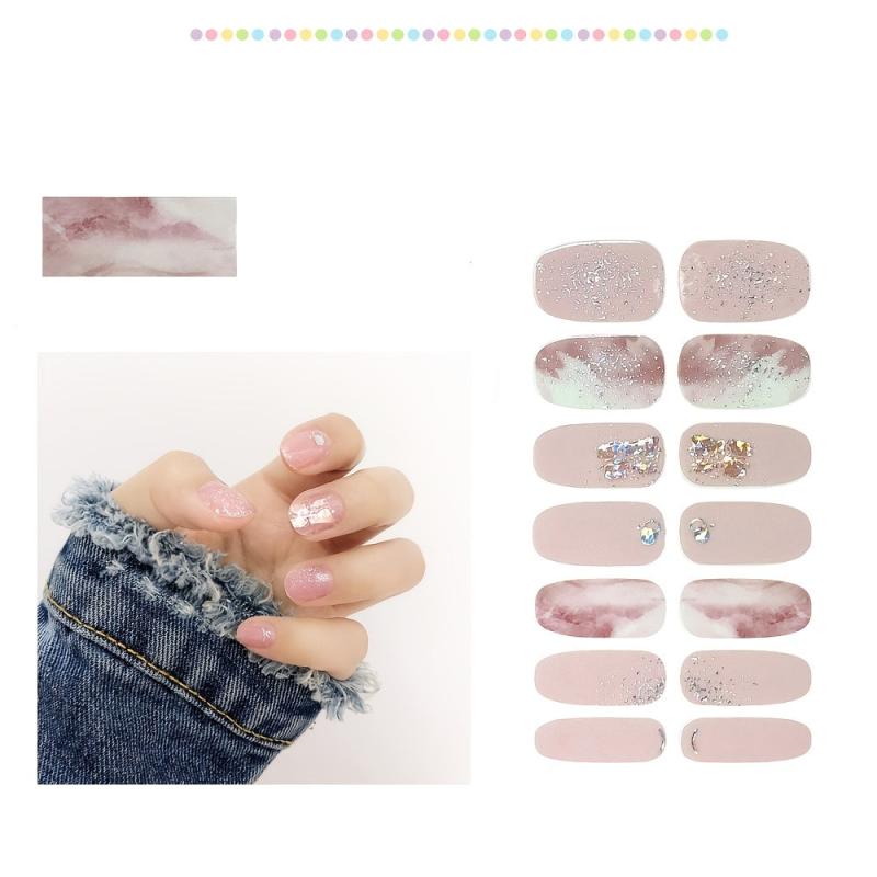 5 Sheets Full Wrap Nail Polish Stickers Self Adhesive Nail Decal Strips