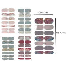 5 Sheets Full Wrap Nail Polish Stickers Self Adhesive Nail Decal Strips