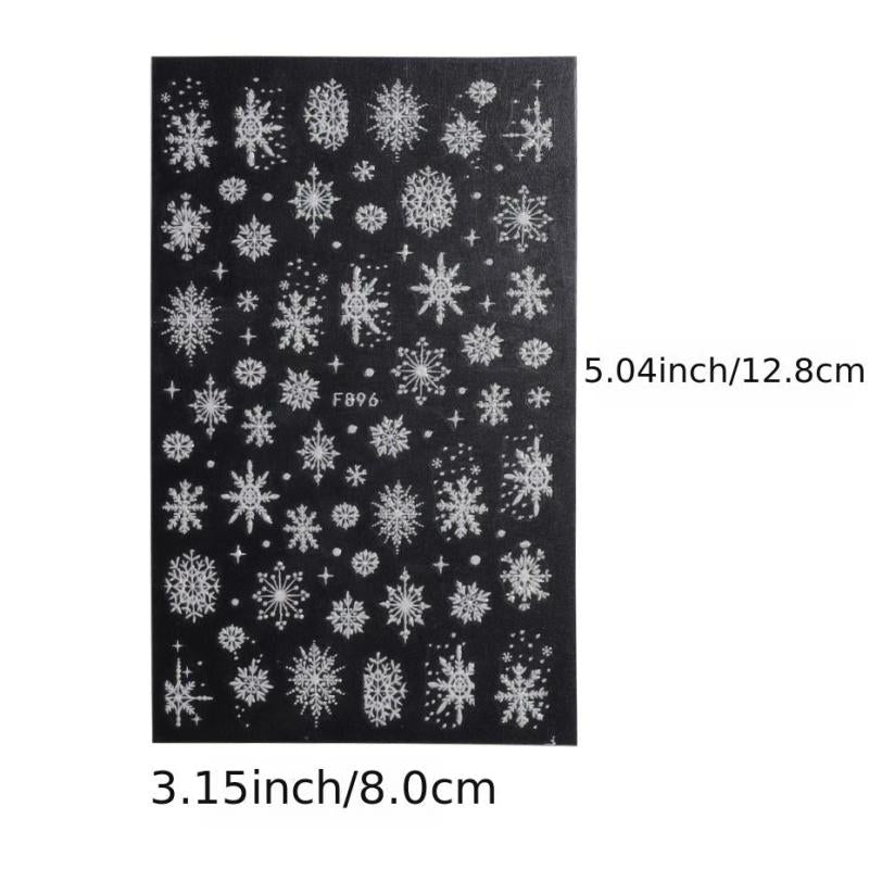 Glitter Snowflake Xmas Nail Art Sticker Set
