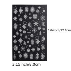 Glitter Snowflake Xmas Nail Art Sticker Set