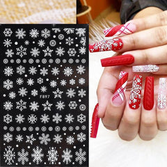 Glitter Snowflake Xmas Nail Art Sticker Set