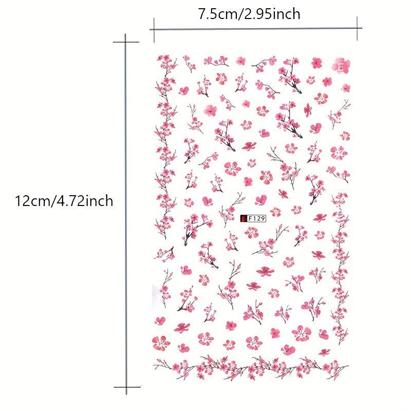 3D Floral Nail Art Stickers Plum Blossom Sunflower and Flower Sliders