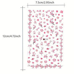 3D Floral Nail Art Stickers Plum Blossom Sunflower and Flower Sliders