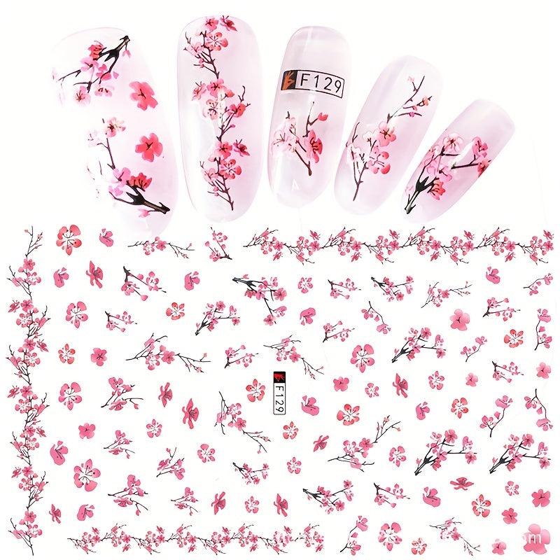 3D Floral Nail Art Stickers Plum Blossom Sunflower and Flower Sliders