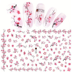 3D Floral Nail Art Stickers Plum Blossom Sunflower and Flower Sliders