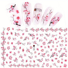 3D Floral Nail Art Stickers Plum Blossom Sunflower and Flower Sliders
