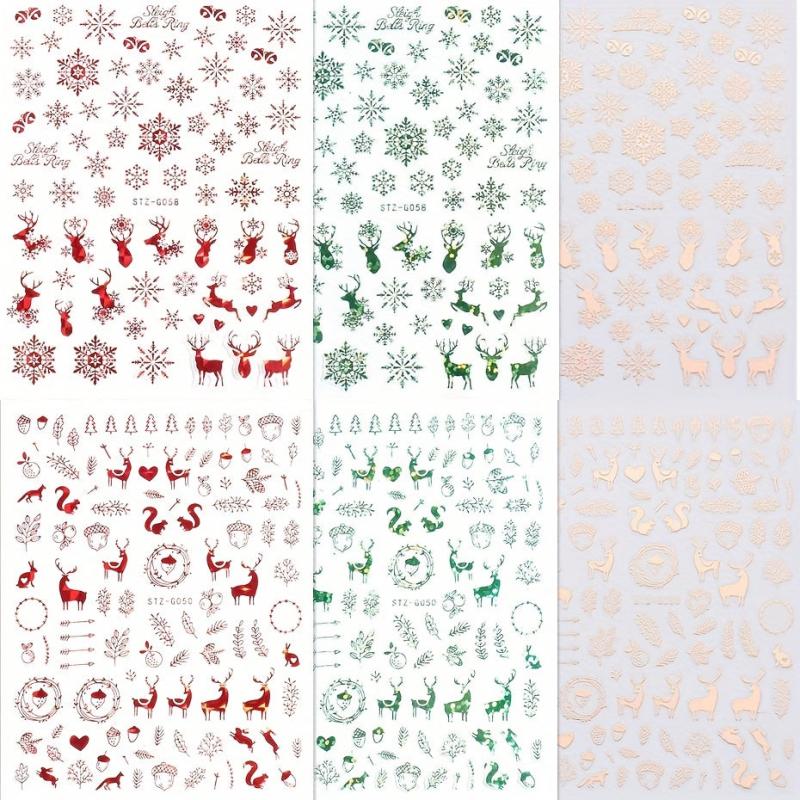 Christmas Nail Art Stickers Decals Snowflake Winter Xmas Nail Decoration