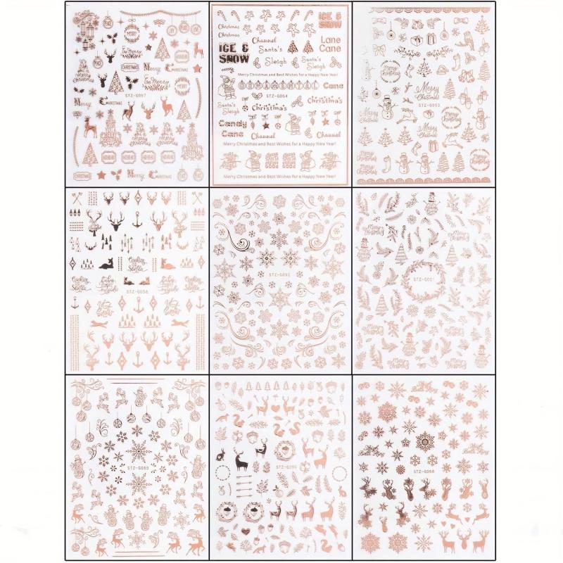 Christmas Nail Art Stickers Decals Snowflake Winter Xmas Nail Decoration