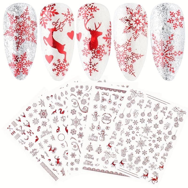 Christmas Nail Art Stickers Decals Snowflake Winter Xmas Nail Decoration