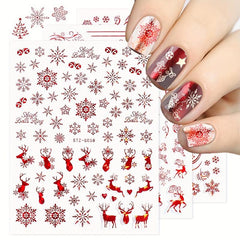 Christmas Nail Art Stickers Decals Snowflake Winter Xmas Nail Decoration