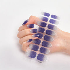 Glitter Gradient Nail Art Stickers Self Adhesive Nail Strips for Women