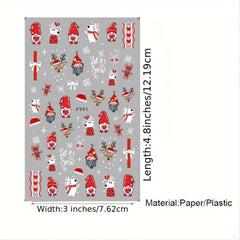 Christmas Nail Art Stickers Santa Claus Snowflake Decals