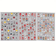 Christmas Nail Art Stickers Santa Claus Snowflake Decals
