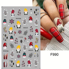 Christmas Nail Art Stickers Santa Claus Snowflake Decals