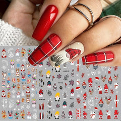 Christmas Nail Art Stickers Santa Claus Snowflake Decals