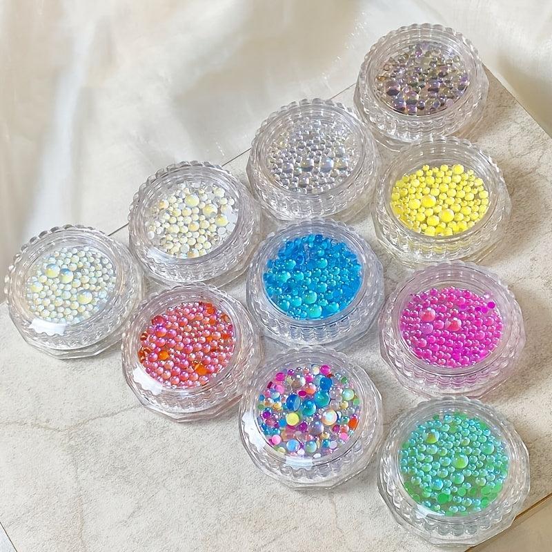 Mermaid Bubble Bead Nail Art Decoration Mixed Size Manicure Charms