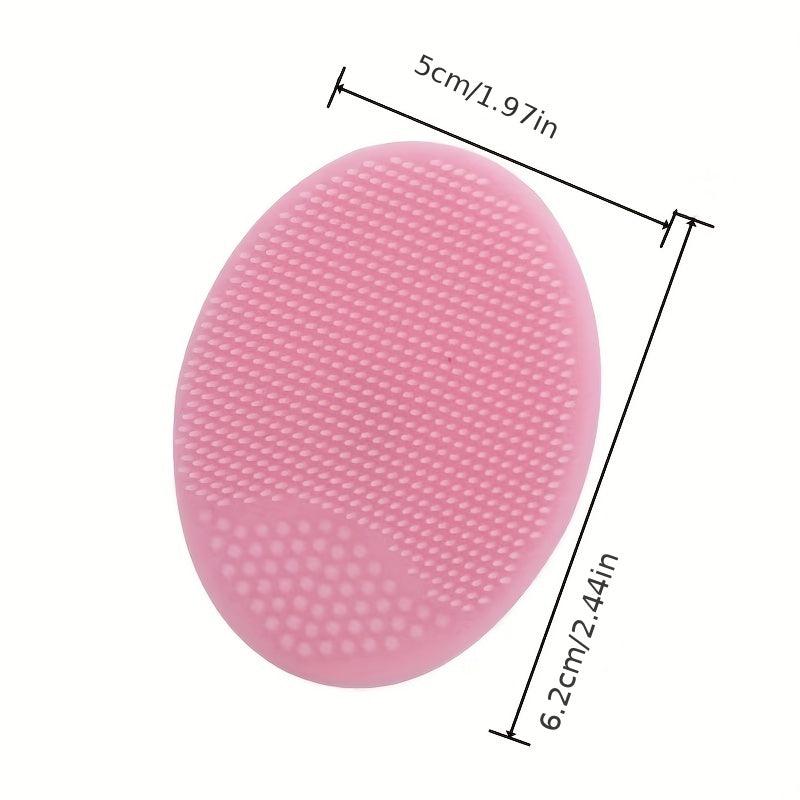 2pcs Silicone Face Cleansing Brush Handheld Scrubber For Massage Pore Cleansing