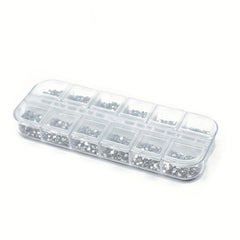 3000 Pcs 1.5mm Silvery Rhinestones Nail Decoration Mix Glitters DIY Nail Art