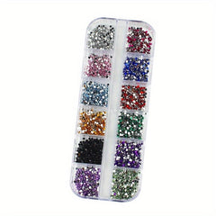 3000 Pcs 1.5mm Silvery Rhinestones Nail Decoration Mix Glitters DIY Nail Art