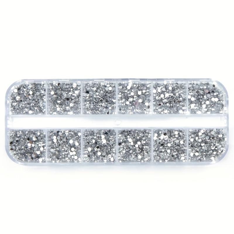 3000 Pcs 1.5mm Silvery Rhinestones Nail Decoration Mix Glitters DIY Nail Art
