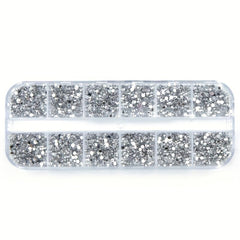 3000 Pcs 1.5mm Silvery Rhinestones Nail Decoration Mix Glitters DIY Nail Art