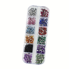 3000 Pcs 1.5mm Silvery Rhinestones Nail Decoration Mix Glitters DIY Nail Art